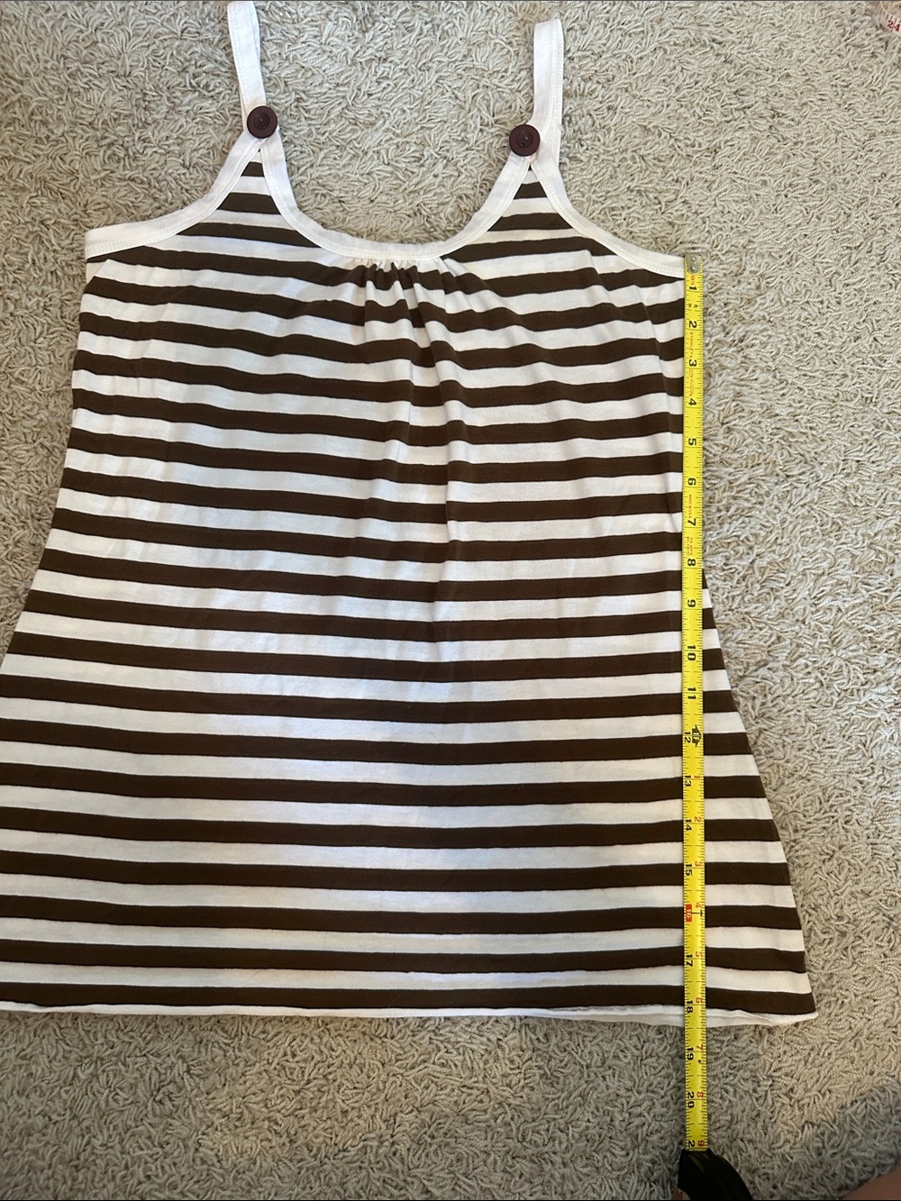 Steve and Barry's White and Brown Striped Tank - Picture 4 of 6